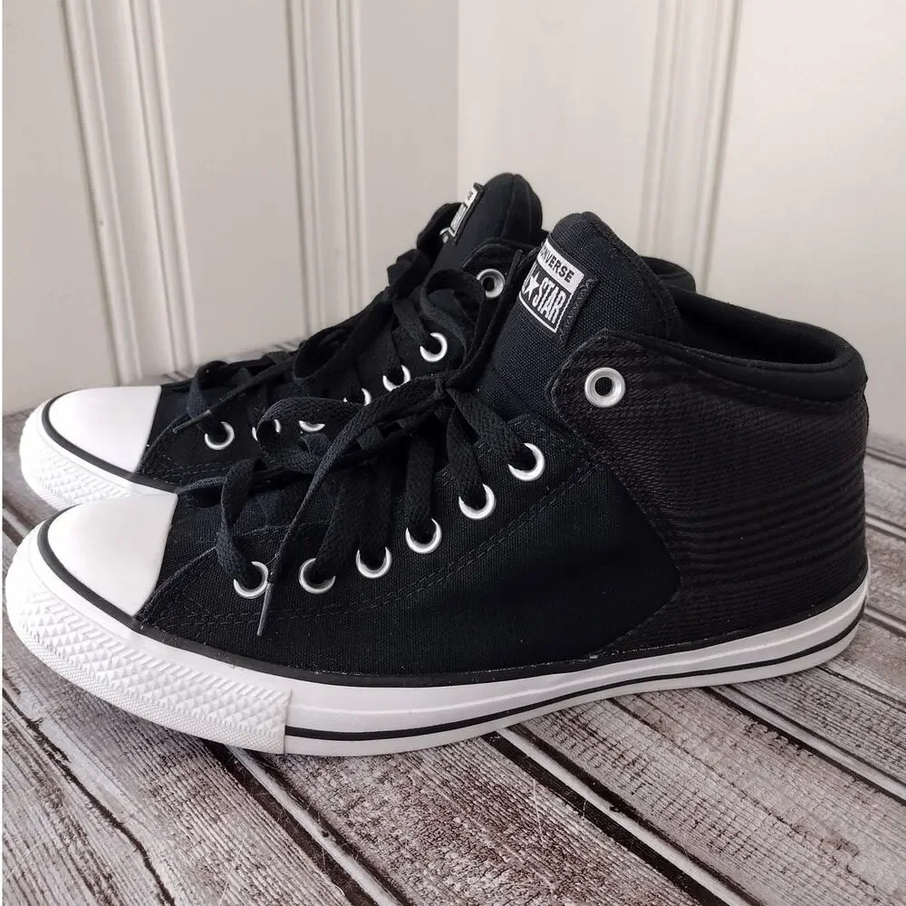 Converse EUC Chuck Taylor All-Star High Street Black/Gray Plaid Sneakers Men's 9 - Picture 6 of 12